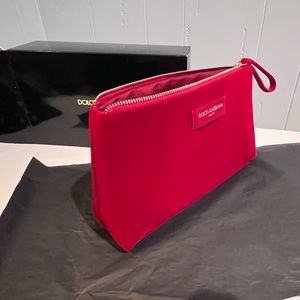 Red D&G beauty zip pouch